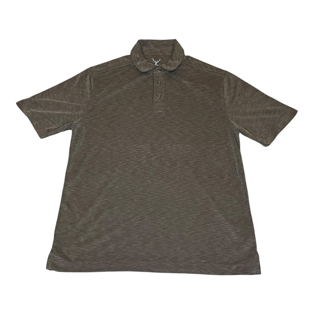 Nicoby Mens Brown Slub Knit Modal‎ Blend Short Sleeve Polo Shirt Size Small